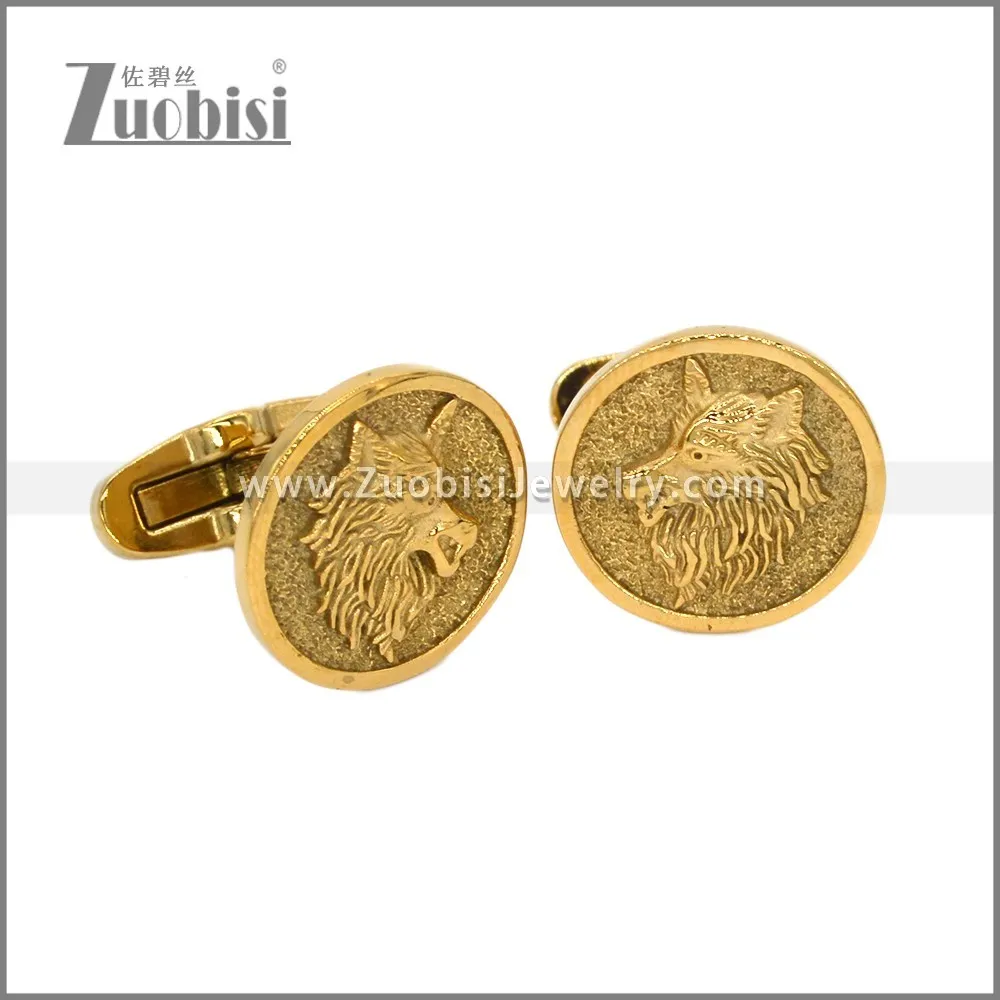 Gold Plated Wolf Cufflink