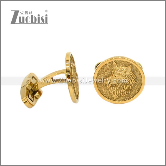 Gold Plated Wolf Cufflink c000205G