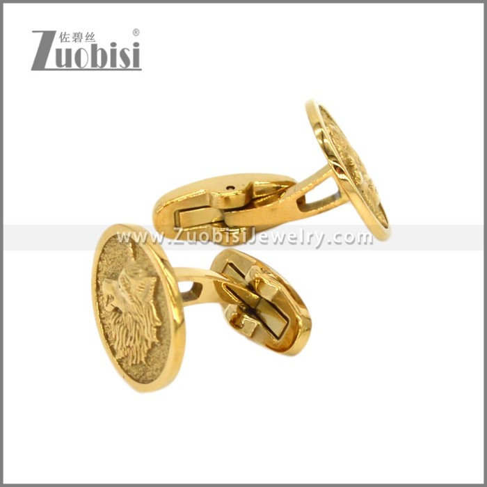 Gold Plated Wolf Cufflink c000205G
