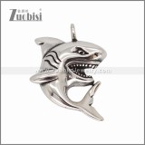 Stainless Steel Shark Pendant p011617