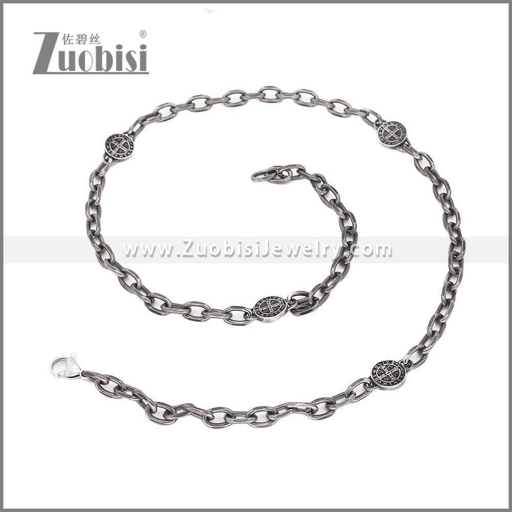 Stainless Steel Necklaces n003415S2 Zuobisi Jewelry