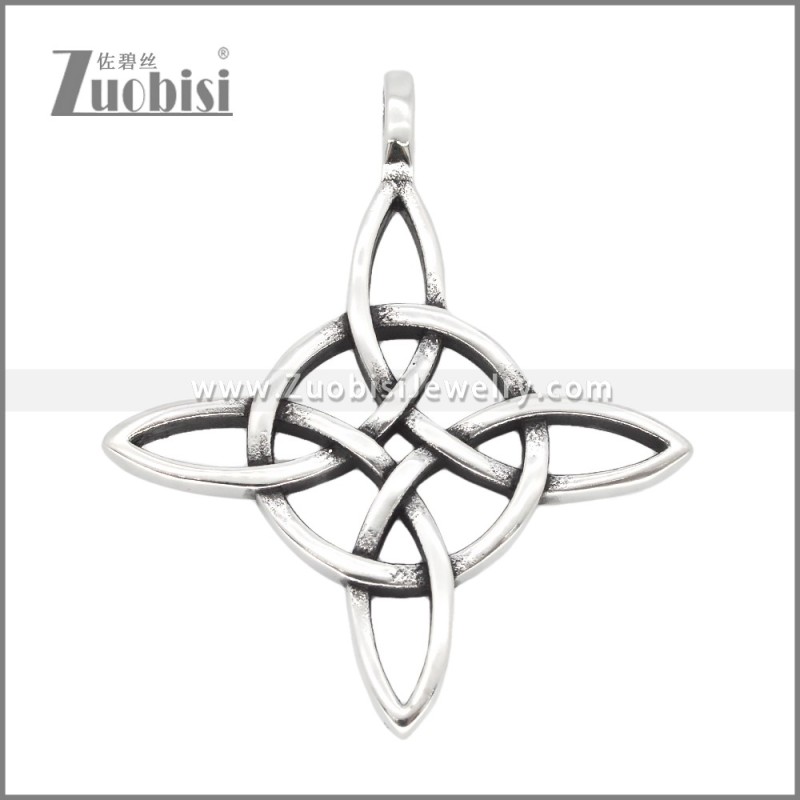 Hollow Witches Knot Charm Stainless Steel Pendant p011795S