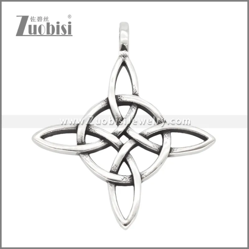 Hollow Witches Knot Charm Stainless Steel Pendant p011795S