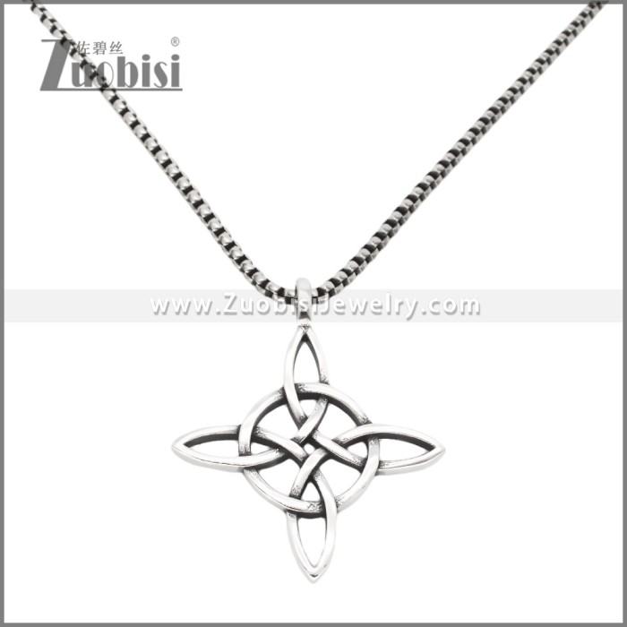 Hollow Witches Knot Charm Stainless Steel Pendant p011795S