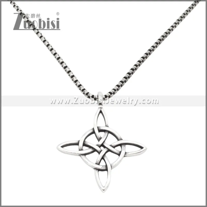Hollow Witches Knot Charm Stainless Steel Pendant p011795S