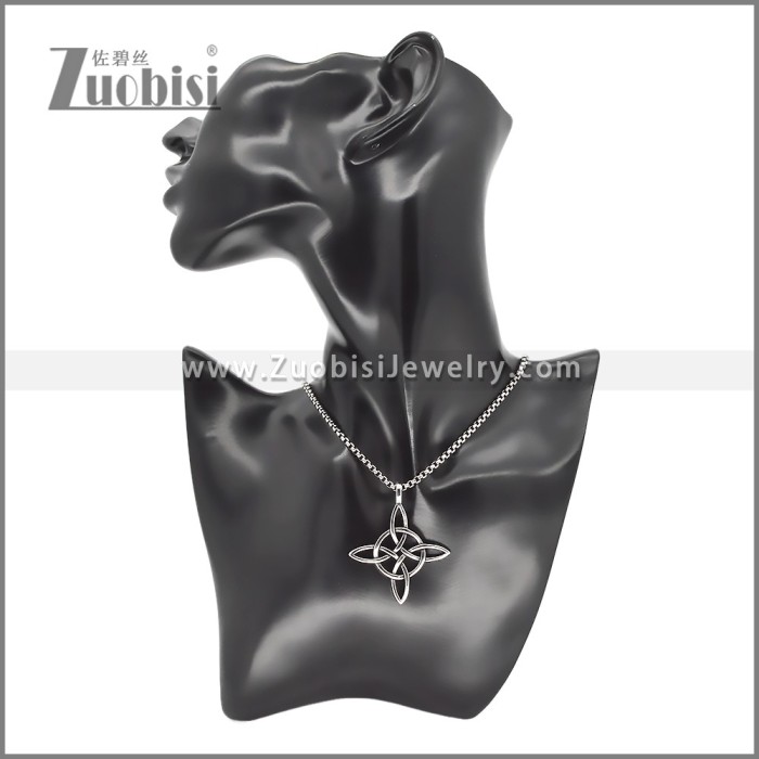 Hollow Witches Knot Charm Stainless Steel Pendant p011795S