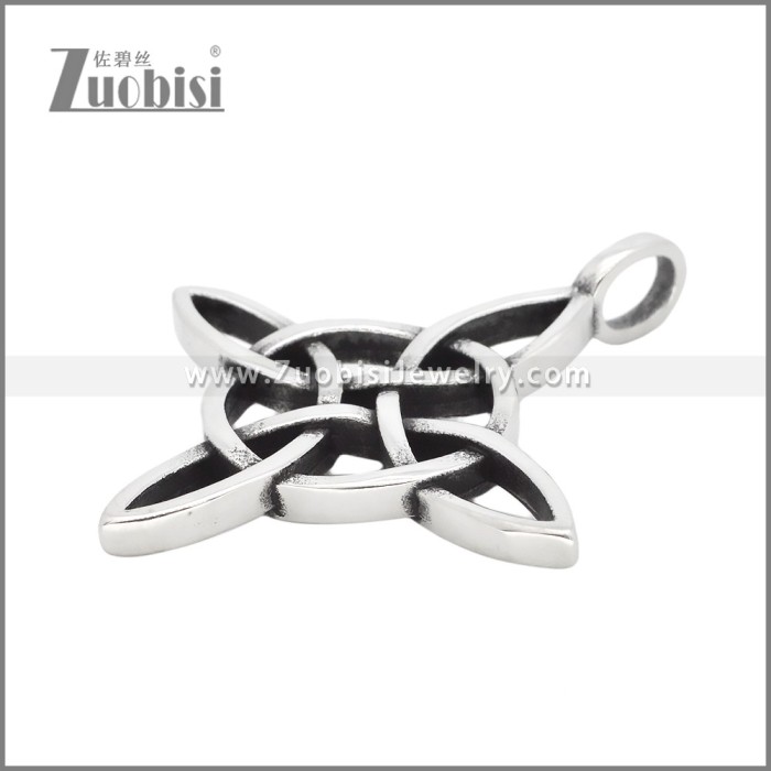 Hollow Witches Knot Charm Stainless Steel Pendant p011795S