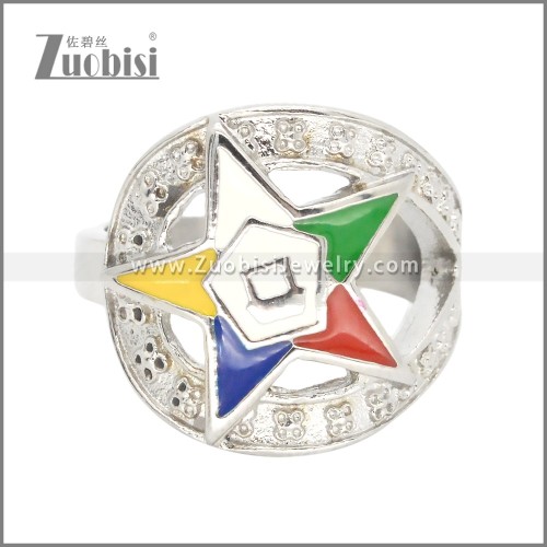Stainless Steel Order of the Eastern Star Masonic Ring r009808