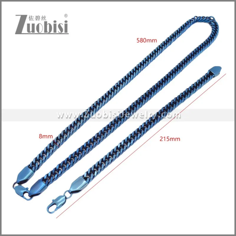 Stainless Steel Bracelet & Necklace Set s003008B