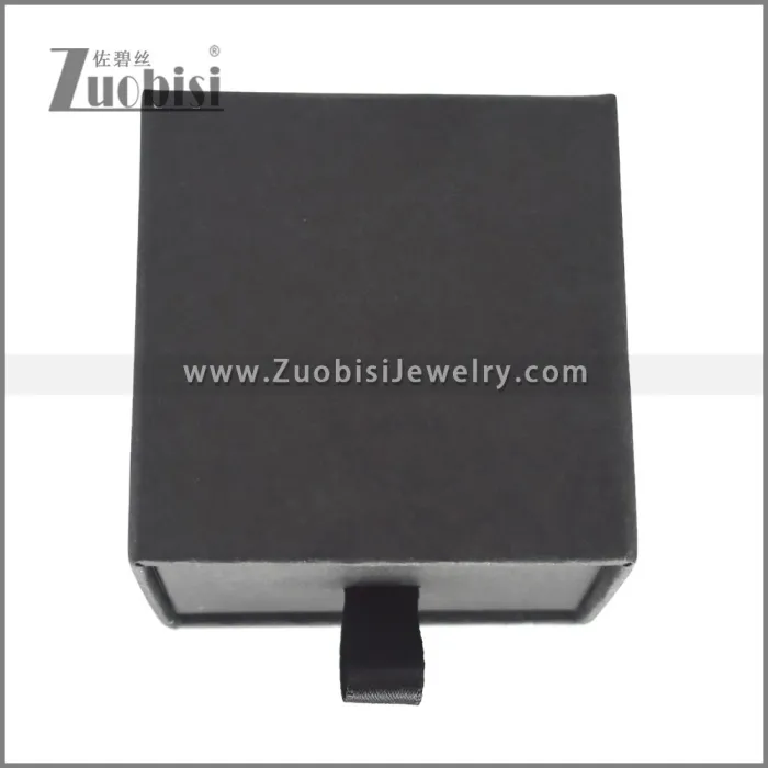 Black Cardboard Sliding Drawer Jewelry Gift Box for Ring pa0052