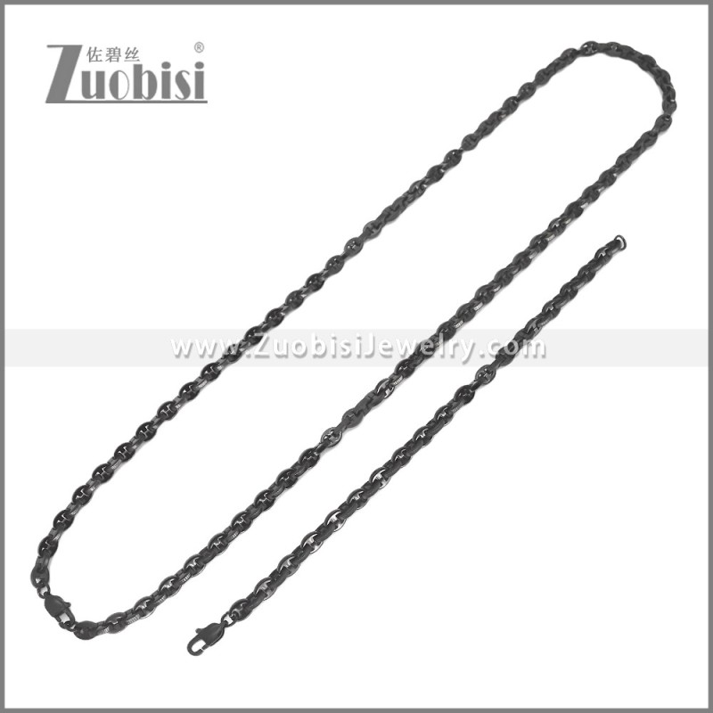 Stainless Steel Bracelet & Necklace Set s003019H