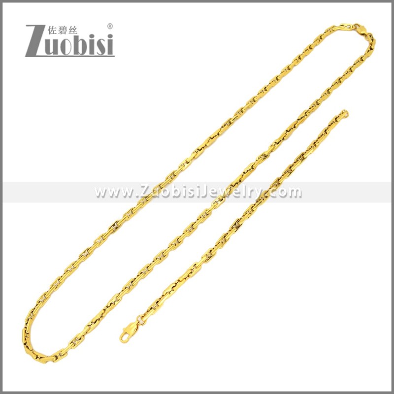 Stainless Steel Bracelet & Necklace Set s003020G