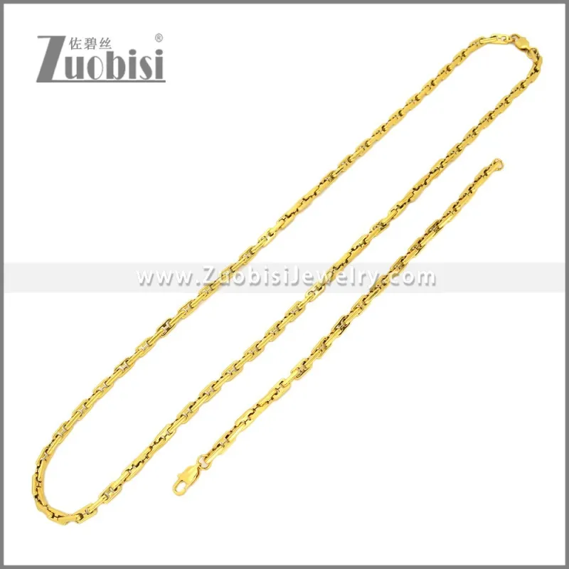 Stainless Steel Bracelet & Necklace Set s003020G