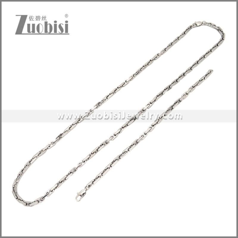 Stainless Steel Bracelet & Necklace Set s003020S
