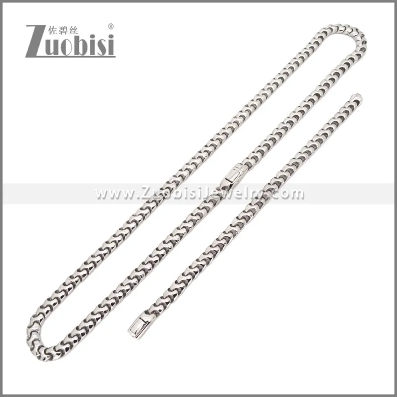 Stainless Steel Bracelet & Necklace Set s003018
