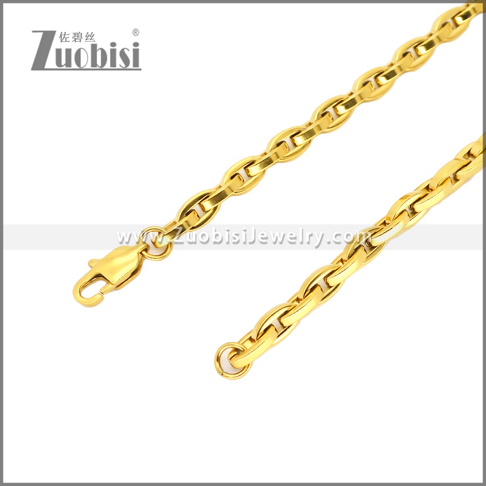 Stainless Steel Necklaces n003457G Zuobisi Jewelry