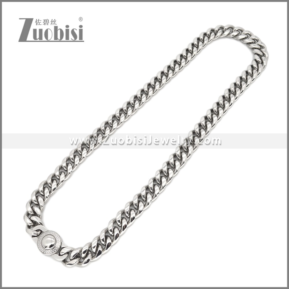 Stainless Steel Necklace n003472S Zuobisi Jewelry