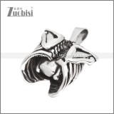 Stainless Steel Rib Cage Pendant p012003
