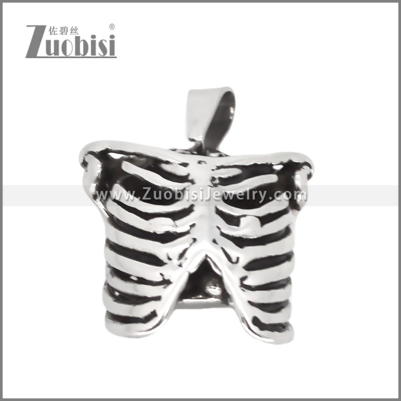 Stainless Steel Rib Cage Pendant p012003