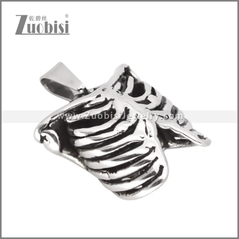 Stainless Steel Rib Cage Pendant p012003