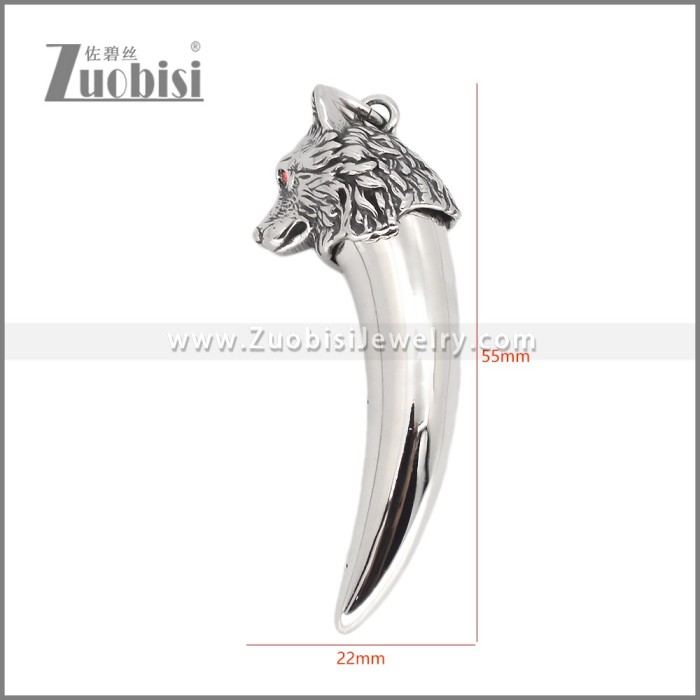 Stainless Steel Wolf Teeth Design Pendant p012066S