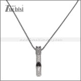 Wolf Head Stainless Steel Whistle Pendant p012050