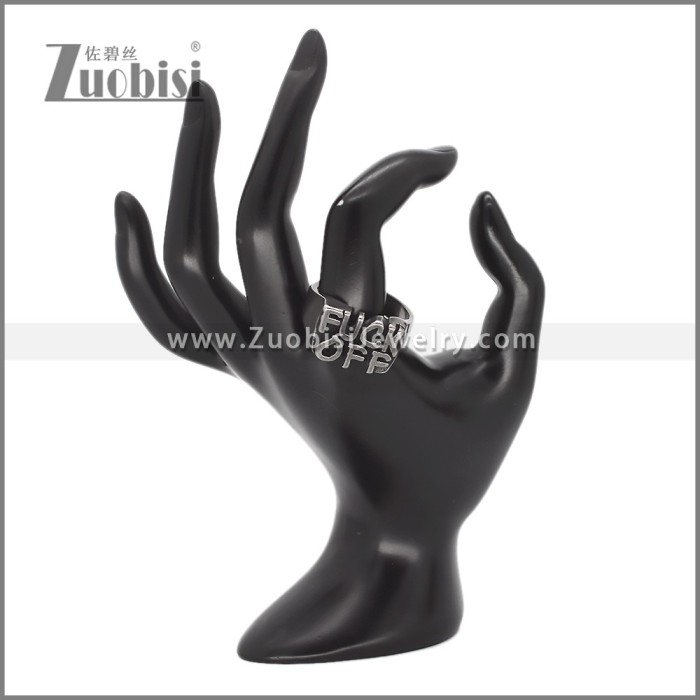 Retro Stainless Steel Fuck Off Ring r010194