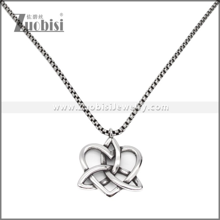 Antique Silver Irish Celtics Knot and Heart Shape Pendant p012451