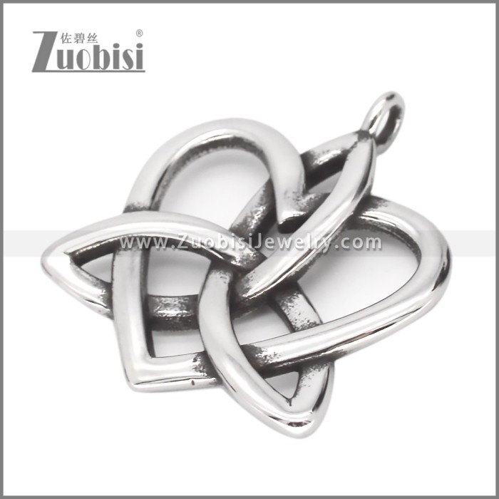 Antique Silver Irish Celtics Knot and Heart Shape Pendant p012451