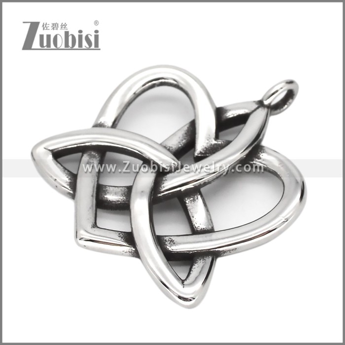 Antique Silver Irish Celtics Knot and Heart Shape Pendant p012451