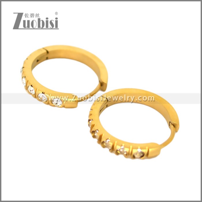 18K Gold Plated Small Huggie Zircon Fashion Huggie Earring for Women e002697G