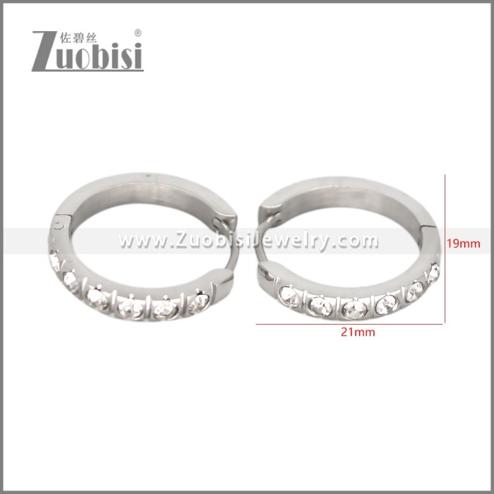 Luxury Zircon Fashion Stainless Steel Huggie Hoop Earring Jewelry for Women e002697S