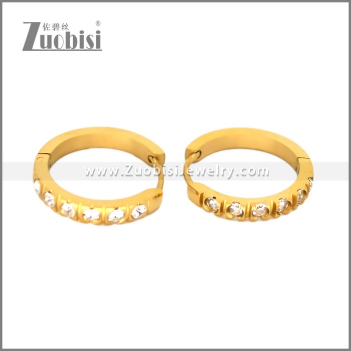 18K Gold Plated Small Huggie Zircon Fashion Huggie Earring for Women e002697G