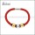 Staines Steel Women Red Braided Leathers Bracelets b010781R