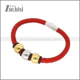 Staines Steel Women Red Braided Leathers Bracelets b010781R