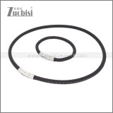 Leather Necklace and Bracelet Set s003112