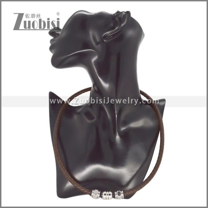Leather Necklace and Bracelet Set s003121