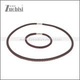 Leather Necklace and Bracelet Set s003096