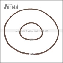 Leather Necklace and Bracelet Set s003104