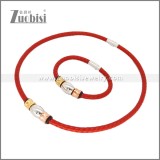 Leather Necklace and Bracelet Set s003114
