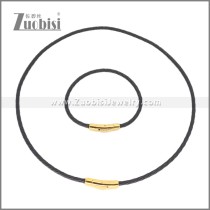 Leather Necklace and Bracelet Set s003102