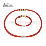 Leather Necklace and Bracelet Set s003117
