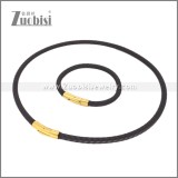 Leather Necklace and Bracelet Set s003111