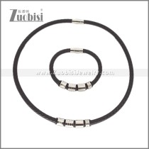 Leather Necklace and Bracelet Set s003120