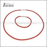 Leather Necklace and Bracelet Set s003101