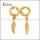Golden Feather Ear Cuff Earrings Non Pierced e002718G