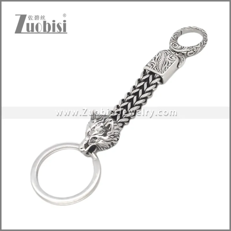 Stainless Steel Wolf Key Chain k000086