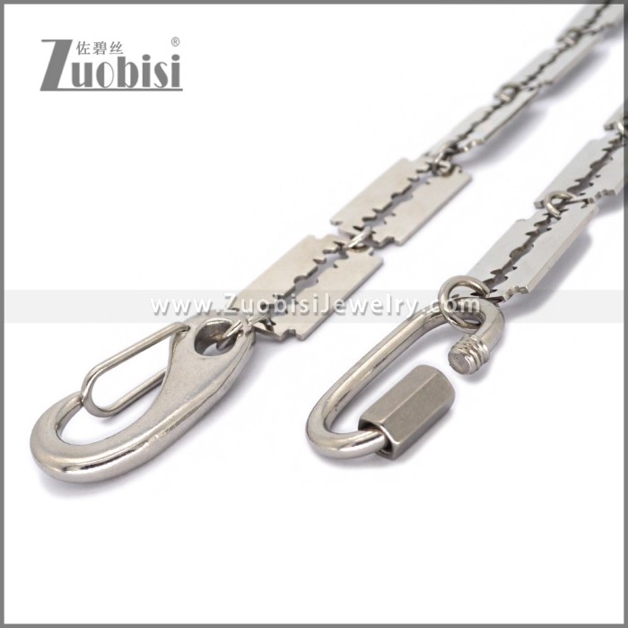 Custom Hand Made Gothic Stainless Steel Razor Blade Wallet Chain y000065S