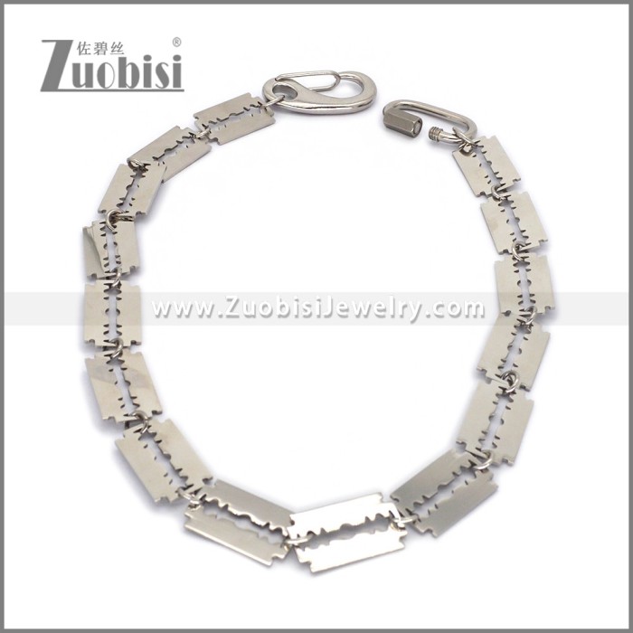Custom Hand Made Gothic Stainless Steel Razor Blade Wallet Chain y000065S