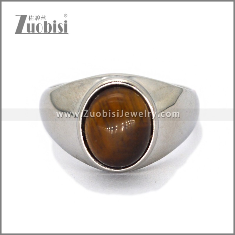 Stainless Steel Stone Ring r010667S5